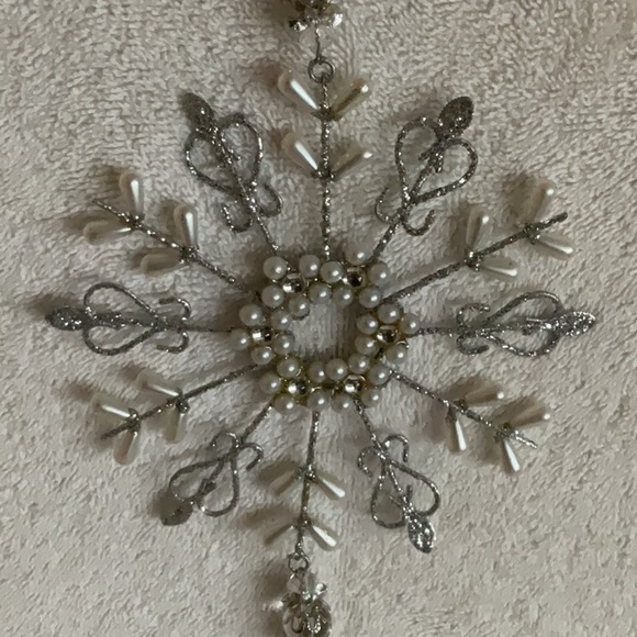 Crystal, Pearl, Sparkle Snowflake Ornament - Picture 2 of 5